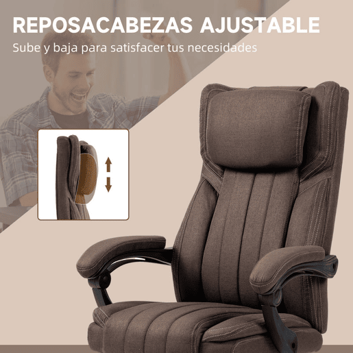 Vinsetto Cadeira de Escritório com 6 Pontos de Massagem por Vibração Cadeira de Escritório Reclinável com Altura Ajustável Controlo Remoto Encosto Alto e Apoio para a Cabeça 65x61x101-113 cm Marrom Vinsetto Cadeira de Escritório com 6 Pontos de Massagem por Vibração Cadeira de Escritório Reclinável com Altura Ajustável Controlo Remoto Encosto Alto e Apoio para a Cabeça 65x61x101-113 cm Marrom