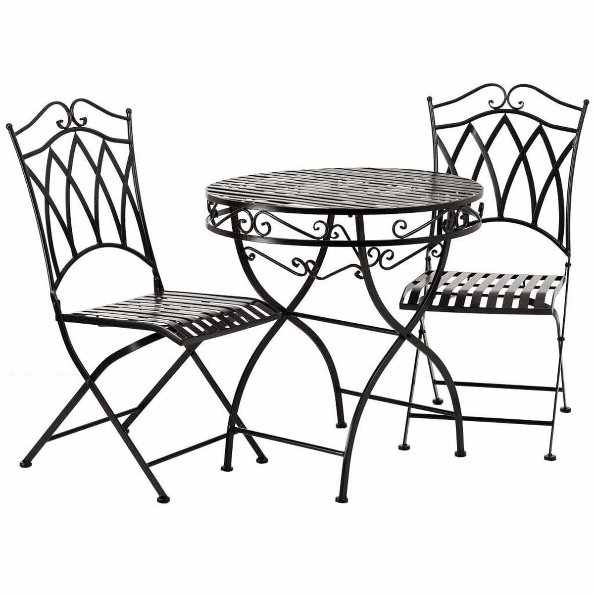Conjunto de mesa con 2 sillas alexandra house living negro 60 x 75 x 60 cm