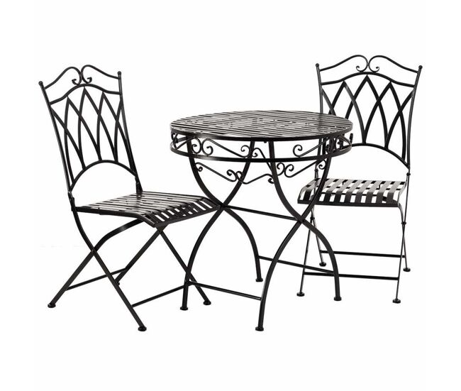 Conjunto de mesa con 2 sillas alexandra house living negro 60 x 75 x 60 cm