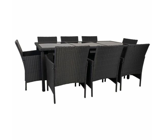 Juego de muebles alexandra house living negro 9 piezas