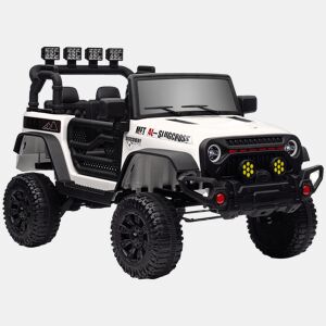 AIYAPLAY Carro Elétrico para Crianças acima de 3 Anos Carro Elétrico Infantil com Bateria de 12V Controlo Remoto Faróis LED Buzina e Música 100x63x65 cm Branco