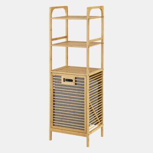 Cesto para roupa suja Tidaholm reclinável prateleira com cesto Tidaholm bambu 118 x 40 x 31 cm cinzento natural en.casa