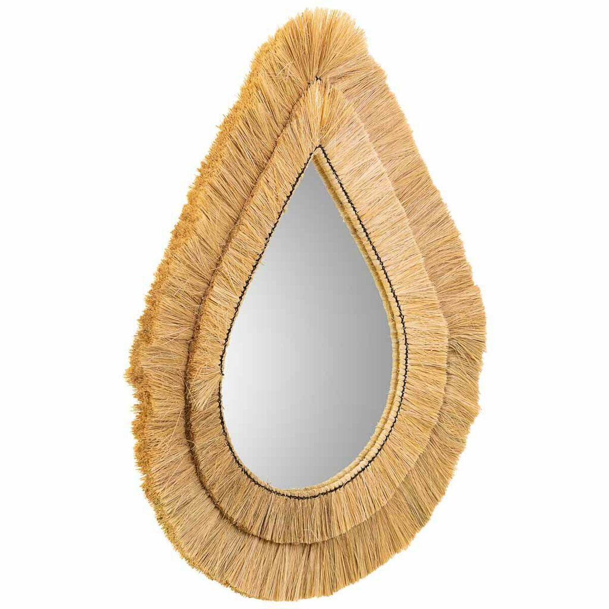 espejo de pared alexandra house living marron hierro fibra natural 80 x 3 x 62 cm