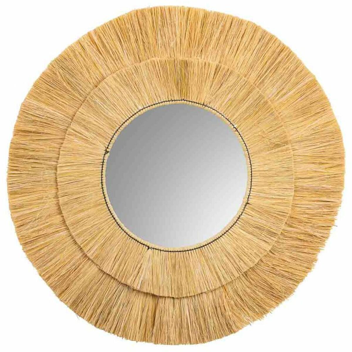Espejo de pared alexandra house living marrón hierro fibra natural 100 x 3 x 100 cm
