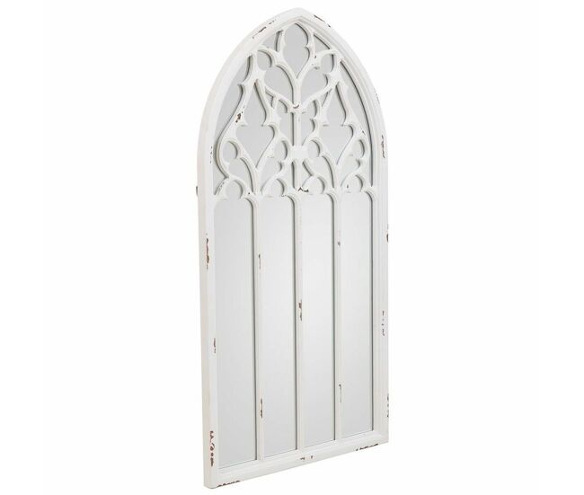 Espejo de pared alexandra house living blanco vidrio madera de abeto madera mdf 2 x 80 x 40 cm