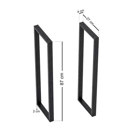 Conjunto de 2 pernas de mesa alta Kauniainen aço 87x27cm - Preto en.casa