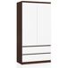 Armario S90 AKORD 2 cajones 2 puertas color Wengue, Blanco 90 Armario S90 AKORD 2 cajones 2 puertas color Wengue, Blanco 90 Blanco/ Madera