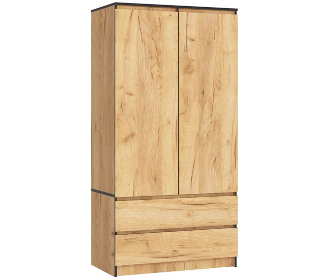 Armario s90 con 2 puertas y 2 cajones color roble craft