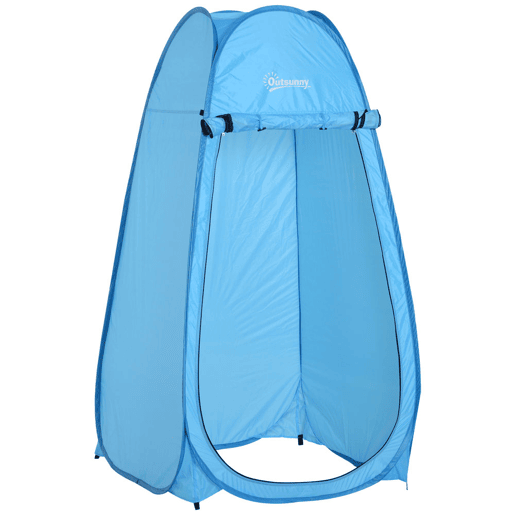 Outsunny Tenda de Duche para Campismo Dobrável Pop UP Tenda de Privacidade com proteção UV e Tecido Impermeável 100x100x185cm Azul