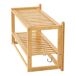 Estantería de pared Thyborøn con toallero y ganchos bambú Estantería de pared Thyborøn con toallero y ganchos bambú Natural