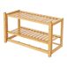 Estantería de pared Thyborøn con toallero y ganchos bambú Estantería de pared Thyborøn con toallero y ganchos bambú Natural