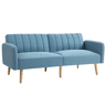HOMCOM Sofá Cama de 2 Lugares com Encosto Ajustável em 3 Posições Apoio para os Braços Desmontável e Pés de Madeira Sofá Duplo Moderno para Sala de Estar Escritório 173x75x73cm Azul Claro