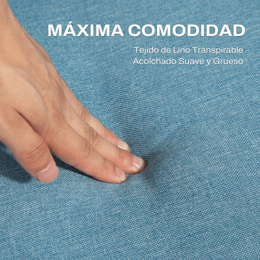 HOMCOM Sofá Cama de 2 Lugares com Encosto Ajustável em 3 Posições Apoio para os Braços Desmontável e Pés de Madeira Sofá Duplo Moderno para Sala de Estar Escritório 173x75x73cm Azul Claro