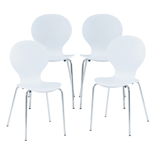 Conjunto de 4 cadeiras de jantar Etne - Branco en.casa