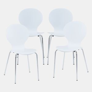 Conjunto de 4 cadeiras de jantar Etne - Branco en.casa