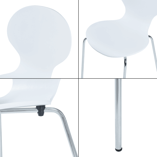 Conjunto de 4 cadeiras de jantar Etne - Branco en.casa