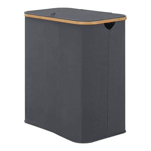 Cesto para roupa suja Rusko com 3 sacos amovíveis Bamboo 600D Oxford 69 x 57 x 37 cm - Cinzento escuro en.casa
