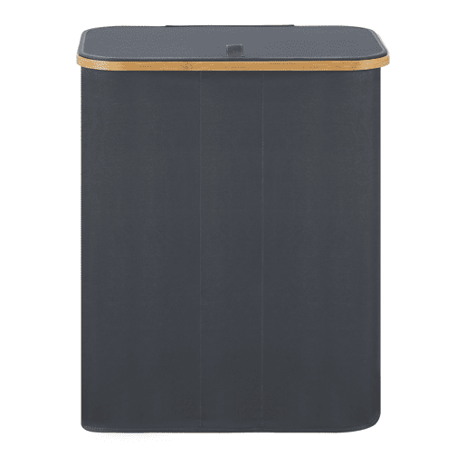 Cesto para roupa suja Rusko com 3 sacos amovíveis Bamboo 600D Oxford 69 x 57 x 37 cm - Cinzento escuro en.casa