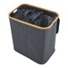 Cesto ropa sucia Rusko con 3 bolsas extraíbles bambú Oxford 600D Cesto ropa sucia Rusko con 3 bolsas extraíbles bambú Oxford 600D Gris Oscuro