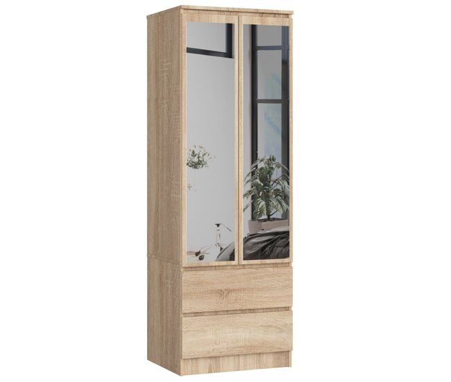 Armario s60 con 2 puertas y 2 cajones color roble sonoma