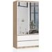 Armario S90 con 2 puertas y 2 cajones con espejo 90 Armario S90 con 2 puertas y 2 cajones con espejo 90 Blanco/ Madera
