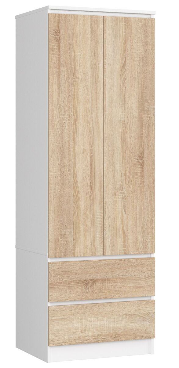 Armario S60 con 2 puertas y 2 cajones 60 Blanco/ Madera