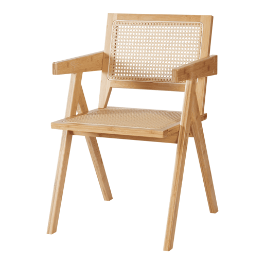 Cadeira de jantar Asikkala bambuplástico 79x50x50 cm - Natural en.casa