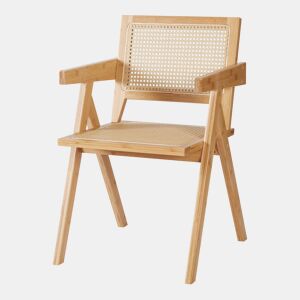 Cadeira de jantar Asikkala bambuplástico 79x50x50 cm - Natural en.casa