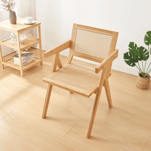 Cadeira de jantar Asikkala bambuplástico 79x50x50 cm - Natural en.casa