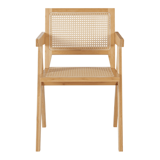 Cadeira de jantar Asikkala bambuplástico 79x50x50 cm - Natural en.casa
