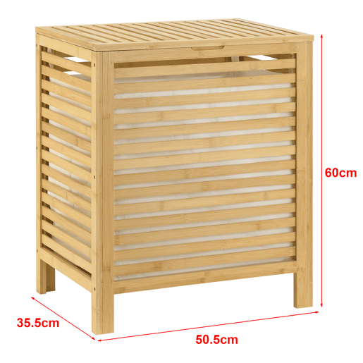 Cesto para roupa suja em bambu Skövde max 65 litros 50,5 x 35,5 x 60 cm en.casa