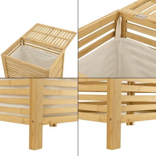 Cesto para roupa suja em bambu Skövde max 65 litros 50,5 x 35,5 x 60 cm en.casa