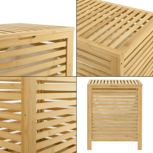 Cesto para roupa suja em bambu Skövde max 65 litros 50,5 x 35,5 x 60 cm en.casa
