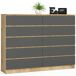 Cómoda K160 AKORD 10 cajones color Roble Artisan 160 cm 160 Cómoda K160 AKORD 10 cajones color Roble Artisan 160 cm 160 Gris/ Madera