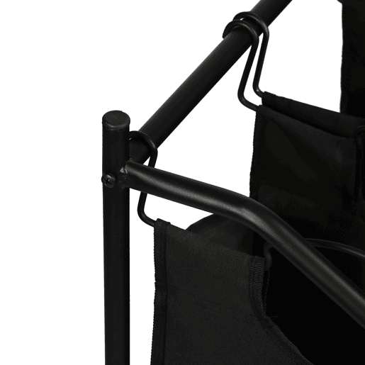Coletor de roupa Vamdrup 4 sacos metal  poliéster 75 x 78 x 40 cm preto en.casa