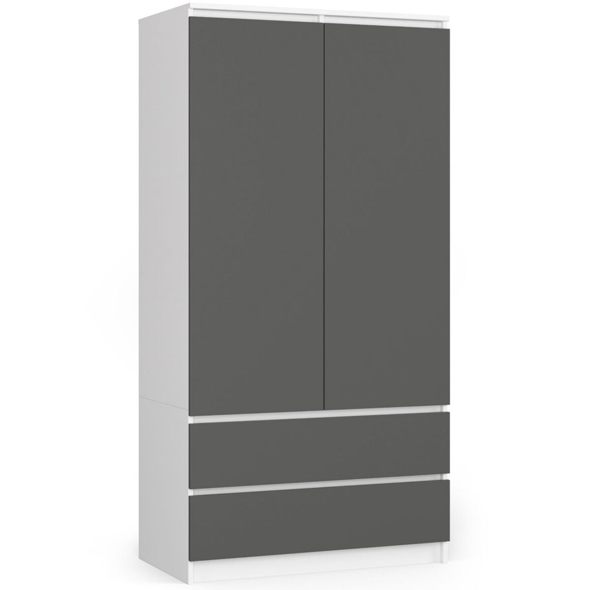 Armario S90 con 2 puertas y 2 cajones 90 Blanco/ Gris