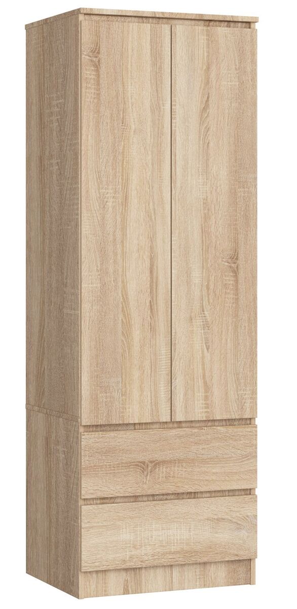 Armario S60 AKORD 2 cajones 2 puertas Roble Artisan, Blanco 60 Madera Clara