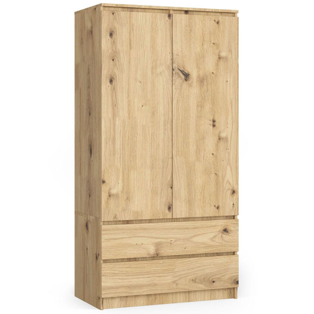 Armario S90 AKORD 2 cajones 2 puertas Cashmere 90 Roble Artisan