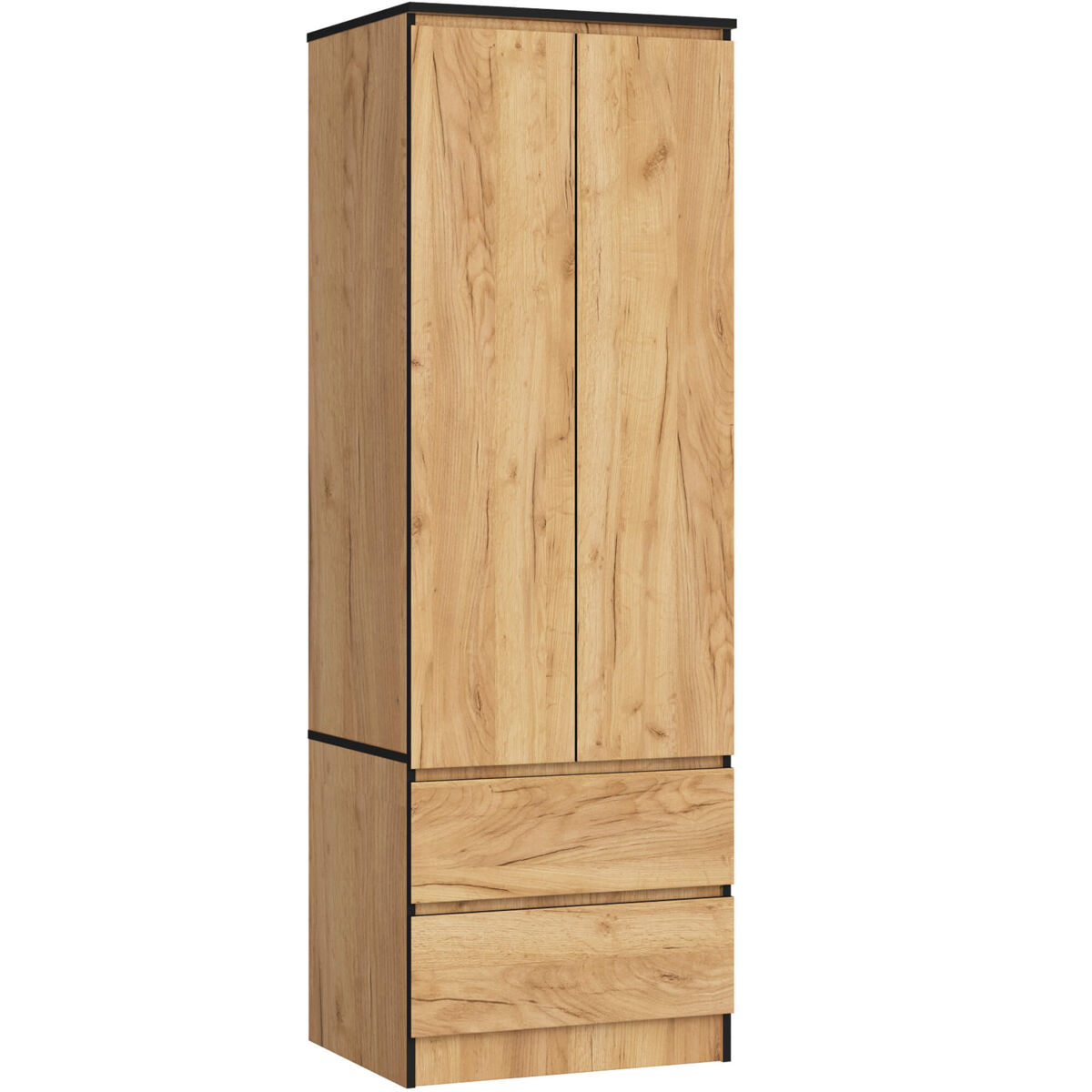 Armario S60 AKORD 2 cajones 2 puertas Roble Artisan, Blanco 60 Roble