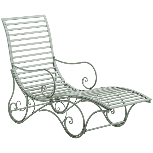 Tumbona de jardín Amiens Metal Verde antiguo 140X58X101 cm
