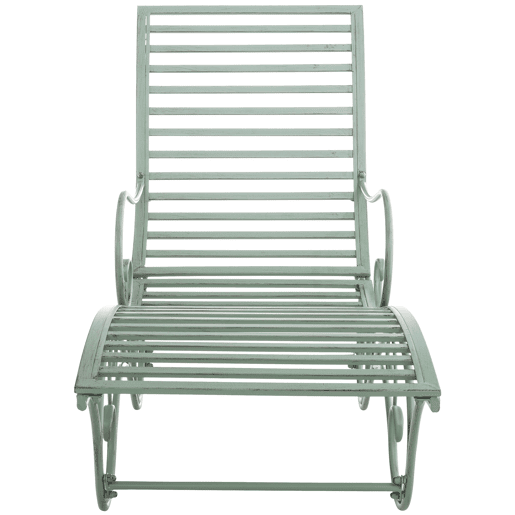 Tumbona de jardín Amiens Metal Verde antiguo 140X58X101 cm