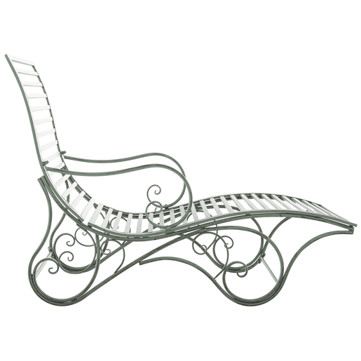 Tumbona de jardín Amiens Metal Verde antiguo 140X58X101 cm