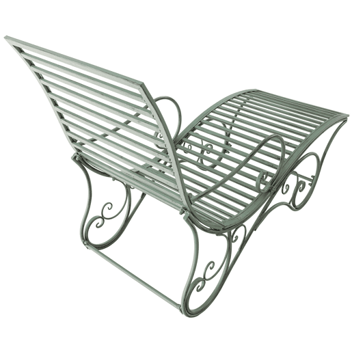 Tumbona de jardín Amiens Metal Verde antiguo 140X58X101 cm