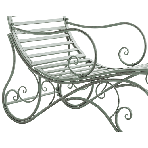Tumbona de jardín Amiens Metal Verde antiguo 140X58X101 cm