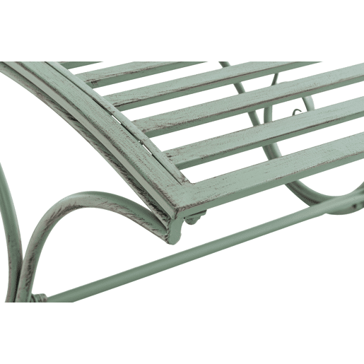 Tumbona de jardín Amiens Metal Verde antiguo 140X58X101 cm