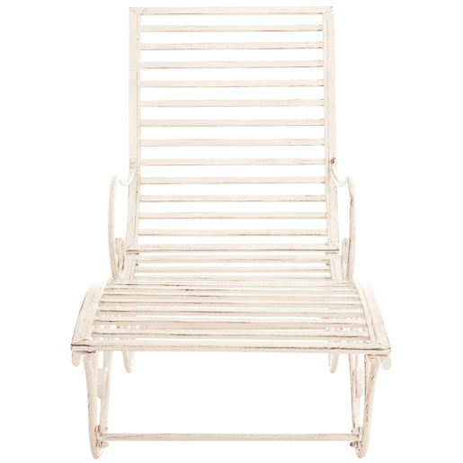 Tumbona de jardín Amiens Metal Crema antiguo 140X58X101 cm