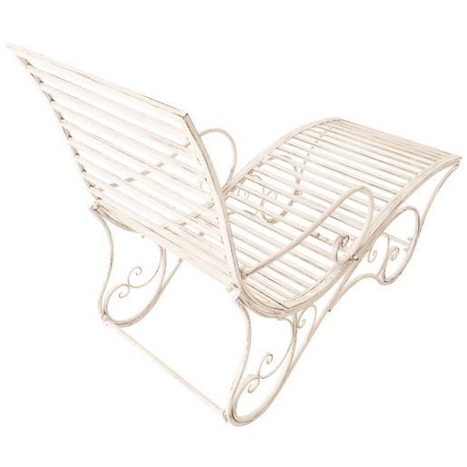 Tumbona de jardín Amiens Metal Crema antiguo 140X58X101 cm