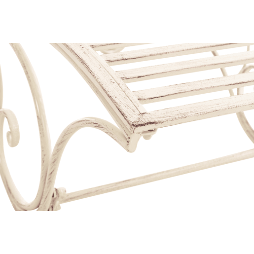 Tumbona de jardín Amiens Metal Crema antiguo 140X58X101 cm