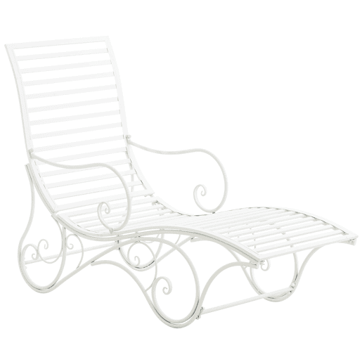 Tumbona de jardín Amiens Metal Blanco 140X58X101 cm