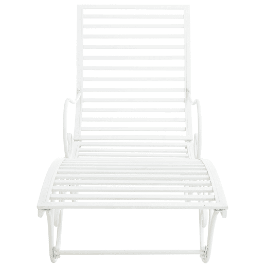 Tumbona de jardín Amiens Metal Blanco 140X58X101 cm